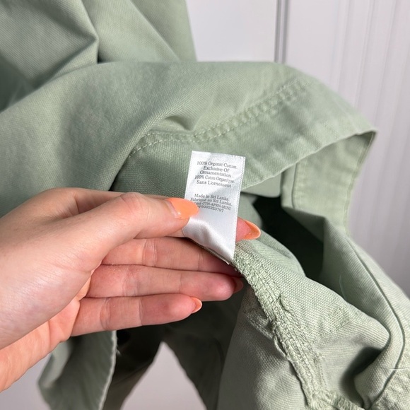 Everlane The Cross Back Apron Dress Eucalyptus Green Organic Cotton Medium - Picture 9 of 12